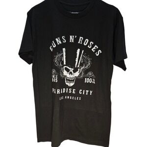 Guns N Roses Black Men's NWOT Small Paradise City Skull Top‎ Hat T Shirt